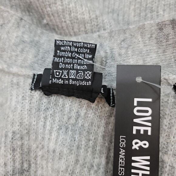 NEW Love & Whimsy Rib Knit Open Front Wool Blend Cardigan Duster in Gray Size XS - Picture 9 of 10